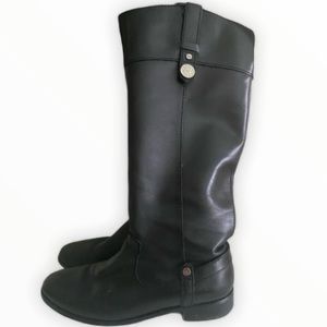 AK Anne Klein Calantha Black Leather Tall Boots